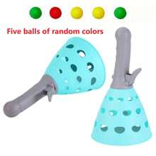Set de 5 bolas con 2 lanzadores para juego de atrapar y lanzar - Actividad divertida para interiores/exteriores para niños y familias, juguetes de playa y regalos festivos para Halloween y Navidad
