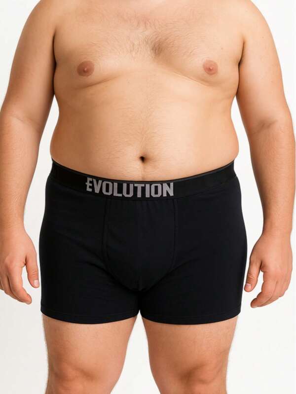 KIT 2 Cuecas Boxer Com Forro de Algodão Kit 2 Cueca Box Microfibra Coeca Lisa Plus Size Preta