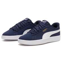 Puma Smash 3.0 Buck Low-Top Shock-Absorbing Sneakers, Casual Commuting Shoes, 392336-03 - Navy Blue-puma White-gold - View 3