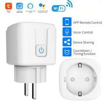 Prises intelligentes, Prises WiFi intelligentes Tuya, Prise 16A, Prise standard européenne, Contrôle à distance via l'application, Contrôle vocal via Alexa et Home, Avec fonction de minuterie, Surveillance de la consommation électrique, Compatible avec les smartphones
