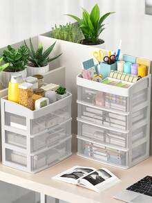 Makeup Organizer, Make Up Storage Drawers, Plastic Bathroom Counter Organizer Clear Makeup Organizers For Vanity, Great For Kitchen Cabinets, Bathroom, Home Organization And Storage, Easy Storage For Lipstick, Medicine, Nail Supplies, Dorm Room Essentials, Cabinet Drawers Bins, Makeup Storage Countertop For Bedroom, Living Room, Bathroom, Back To School, Drawer Organizer Bathroom Organizer, Bathroom Storage Dresser Organizer Hair Accessories Organizer Sunglasses Organizer Jewelry Box Vanity Organiser Vanity Accessories Perfume Organizer Nail Stickers Storage Bathroom Accessories School Essentials Travel Essentials College Organization And Storage Bathroom Decor Room Decor - 白色 - 查看 4