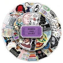 50Pcs William Stickes Reading Stickers Art Stickers Aesthetic Stickers Romeo And Juliet Books Stickers Vinyl Waterproof Stickers For Water Bottle,Computer,Laptop,Phone,Luggage,Notebook,Fridge,Bumper,Car,Guitar