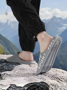 Ciabatte sportive da uomo per esterni di taglia 48-49, ciabatte estive da coppia antiscivolo e resistenti, sandali allargati da spiaggia, ciabatte per dormitorio universitario senza odore - Grigio - Visualizzare 7