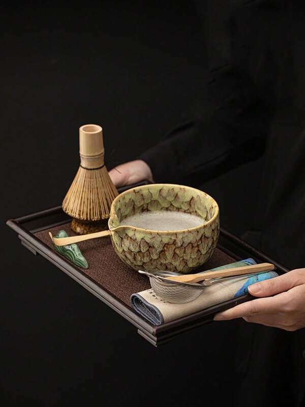 2pcs/Set Ceramic Matcha Bowl Set, Pottery Changing Color Tea Bowls With Chasen (Tea Whisk) Tea Tools For Ceremony And Home Use