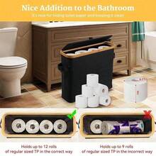 1pc Toilet Paper Storage Basket With Lid, Toilet Paper Organizer For Bathroom, Bamboo Toilet Paper Storage Holder Stand Free Standing With Handle, Enclosed Toilet Paper Tissue Storage Bin Container Bathroom Decor Summer