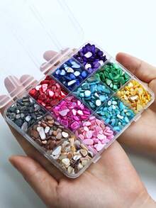 130g Hạt trang trí hình vỏ sò bất đối xứng nhiều màu sắc, thích hợp để đổ khuôn silicon, làm đồ trang sức thủ công DIY và đổ đầy cốc lắc nhựa. - Nhiều màu - Xem 6