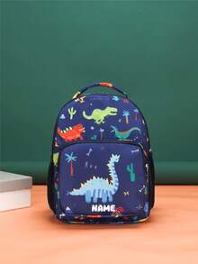 Individueller Schulanfang Einhorn Dinosaurier Mini Rucksack, personalisierter Name oder Feiertagsgruß Muster. Gestalte deinen eigenen Rucksack. Modisch lässig, vielseitig süßer Cartoon Einhorn Dinosaurier Bagger Baustellenfahrzeug Muster Rucksack. Leichter Münzbeutel, perfekt für Teenager für den täglichen Gebrauch, Ausflüge, Reisen und Einkaufen. Druckmusterposition zufällig - Text 2 - Übersicht 8