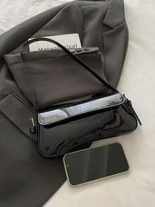 Fashionable Solid Color Glossy Asymmetrical Underarm Shoulder Bag, Versatile, Elegant And Simple Flip Up Handbag, Suitable For Shopping, Wallets, Shopping, Young Women, College Students, Newcomers, White-Collar Workers. They Are Very Suitable For Offices, Universities, Work, Business, Commuting, Outdoor Activities, Travel, And Outings , Old Money