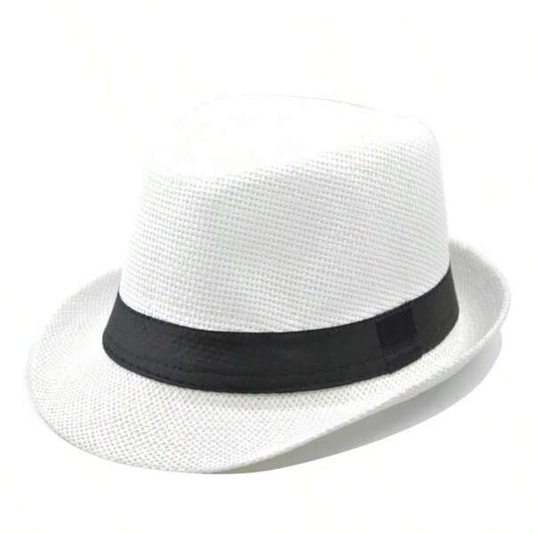 1pc SummerAutumn Breathable Linen Jazz Hat, British Style Casual Gentleman Fedora