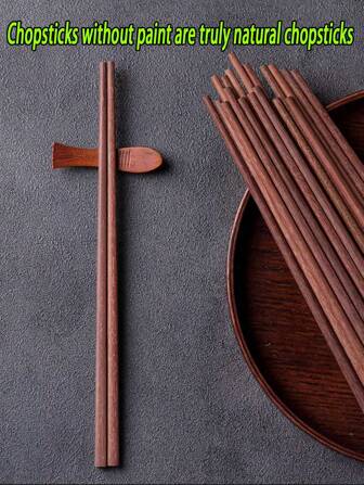 2/10 Pairs Of Pure Natural High-End Red Sandalwood Chopsticks, Unpainted Wooden Chopsticks