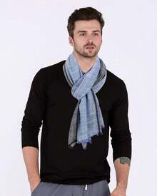 Color Block Summer Scarf For Men Long Neck Wraps Shawl Urbanstyle Scarf Gift For Men - Graybluekhaki - View 9