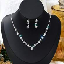 Set da 2/3 pezzi, gioielli minimalisti con nappa, orecchini e collana con strass a goccia, adatti per donne da indossare a matrimoni, compleanni, anniversari, feste, regali per le vacanze, decorazioni per feste