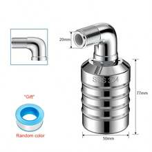 1/2英寸不锈钢304自动水位控制浮球阀，自闭式迷你浮球阀，无需电源，适用于水箱、水塔的自动水位控制器
