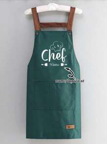 1pc Custom Apron For Dad Father Men Women Custom Text Logo Chef Cooking Kitchen Apron Personalized Kitchen Waterproof Apron Custom Logo Name Chef Cooking Apron Perfect For Mom Husband Girlfriend Boyfriend Father's Day Valentine's Day Mother's Day Birthday Anniversary Graduation Wedding Love Unique