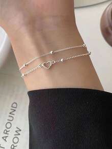 سوار قلب فضة عيار 925 للحظ، هدية للنساء للارتداء اليومي وأعياد الميلاد، تصميم أصلي أنيق وكلاسيكي، مجوهرات راقية للحفلات