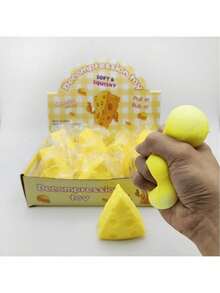 New Cute Cheese Squeeze Toy, Novelty Cheese Stress Relief Ball, Suitable For Christmas, Carnival Party Decorations And Small Gifts