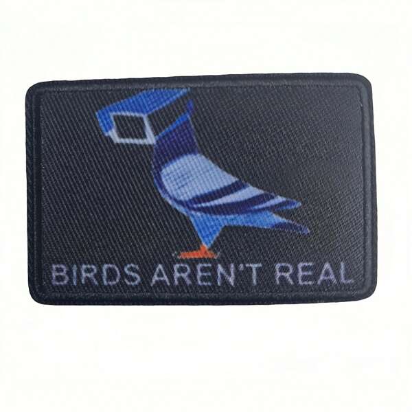 1pc Camera Viewfinder Shaped Bird Patch With "BIRDS AREN"T REAL" Text, Suitable For Attaching On Backpacks, Pants, Clothes, Hats, Jackets To Showcase A Unique, Playful Attitude And Personalized