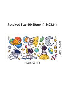 Space Height Chart Wall Decals - Interactive Planet Measuring Sticker With Rocket & Stars, Removable Nursery Height Decor For Kids 50-150cm Growth Tracker,Space Nursery Decor & Kids Room, Space Rocket Stickers, Planet Measuring Decals, Kids Growth Chart Wall , Educational Space Decor