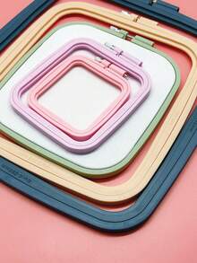 Rectangular Embroidery Hoop Set, 5 Sizes, ABS Plastic Cross Stitch Frames, Suitable For Sewing, Needlework And Embroidery Projects, Multi-Color Packaging - Multicolor - View 3