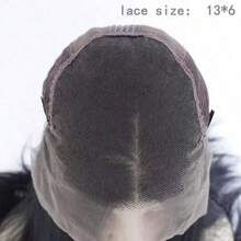 13*6 Soft 26 Inch 180% Density Black Synthetic Fiber Lace Front Wig, With Baby Hair, No Glue Needed, Heat Resistant & Breathable, Synthetic Fiber Material, Natural Hairline, Free Parting, Suitable For Party And Daily Wear