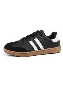 Women's Casual Tennis Shoes Fashion Retro Viral  College Gym - 黑色 - 查看 4