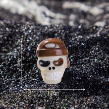 6 Stücke Cartoon 3D Halloween Totenkopf Deko, DIY Kunsthandwerk aus Harz, kleine Ornament-Accessoires