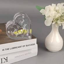 Personalisierte Laser-Gravur Hochzeitsring Box, Liebesring Box, Acryl Ring Box, Herz-förmige Hochzeitsring Box, transparente Verlobungsbox