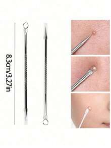 1 件超细 5 号黑头去除镊子和 1 件黑头和痤疮去除工具，面部美容和痤疮去除工具，用于皮肤护理
