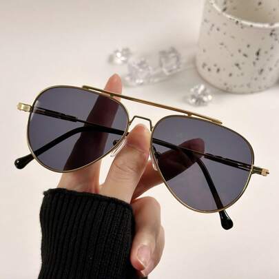 1 pezzo occhiali vintage vintage a forma di rana, versatili per la guida, di stile aviatore alla moda europeo e americano