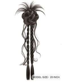 合成马尾辫、合成发髻马尾发片、爪夹发髻发夹、合成假发髻接发、女士日常佩戴发饰 - 彩色 - 查看 3