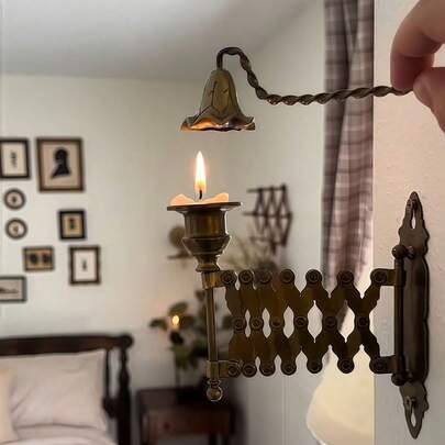 Expanding Taper Candle Holder Vintage Wall Mounted Candle Sconce Stick Holder For Home Decoration