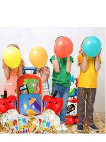 16 piezas Globos con forma de mochila y lápiz de película de aluminio, decoración de la temporada de vuelta al colegio, adecuado para la decoración de la temporada de vuelta al colegio, decoración de fiestas con temática escolar