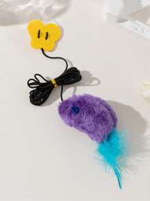 1 pieza Juguete interactivo de gato con cuerda elástica para colgar - Juguete colgante gracioso y divertido para mascotas