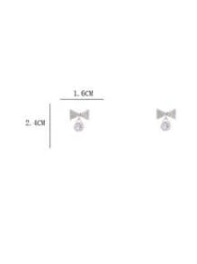 1 par de pendientes elegantes y populares de mariposa con cristal de circonita y rinoceronte, minimalistas y de moda