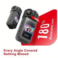 1pc 1080P Thumb Action Camera - Ultra Light 1.26oz (36g) With Magnetic Buckle, 1.47" IPS Touch Screen, 360° Rotatable Lens, Wearable Pocket Recorder With 32GB Card For Travel/Sports/Outdoor Adventures (Black/White) - màu đen - Xem 4