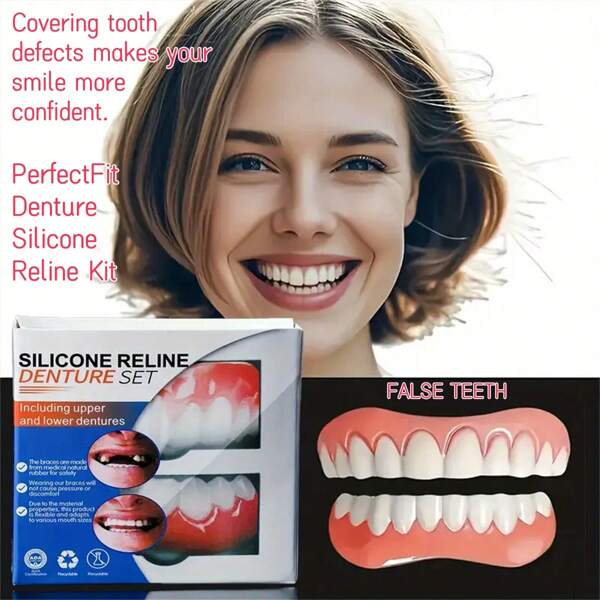 2 Pieces Set, Easy To Install, Suitable For Various Tooth Shapes, Elastic Fit, Regain Confidence And Smile