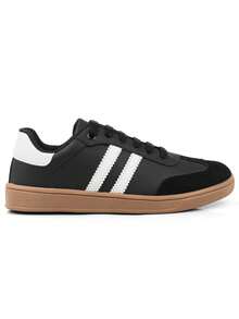 Women's Casual Tennis Shoes Fashion Retro Viral  College Gym - 黑色 - 查看 2