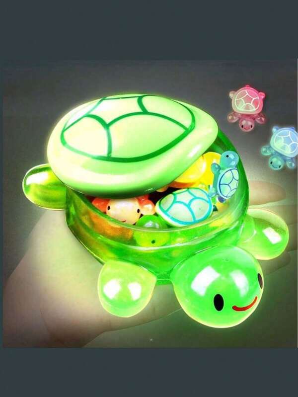 1 Tortuga grande luminosa + 30 tortugas pequeñas, una decorativa tortuga grande luminosa, una caja de almacenamiento con forma de tortuga grande, tortugas desmontables, artesanías y regalos de fiesta diseñados de manera única, regalos de vacaciones.