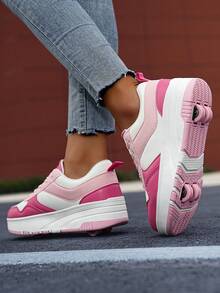 “青少年多功能粉色轮滑鞋——可在海外步行和滑冰之间无缝切换” - 粉色 - 查看 5