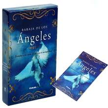 Cartas de Ángeles en Español - Baraja de Ángeles, Cartas Espirituales de Mensajes Divinos con Ilustraciones Místicas, Instrucciones para Lectura Intuitiva y Meditación - Negro - Ver 1