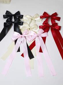 2 piezas Clips de pelo con lazo de estilo ballet, accesorios de moda juguetones y lindos para el cabello de mujer, adecuados para cualquier ocasión, clips de garra, pinzas de pelo, pasadores de pelo, barrettes, artículos escolares, accesorios con lazos, atuendo de otoño e invierno para mujer, lazos