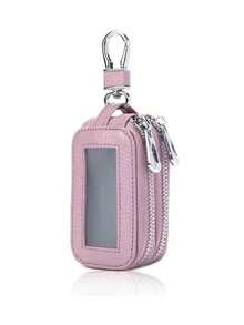 1pc Portable Fashionable Pu Car Key Bag,Mini Wallet,Large Capacity Key Case Double Layer Waist Hanging Universal Zipper Key Bag With Key Ring And Key Chain Bag Christmas Gifts,Teacher's Day,Valentine's Day,Birthday,Christmas,And Any Special Occasion - Multicolor - View 16