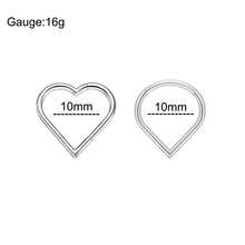 2 Pcs Daith Piercing Jewelry Hypoallergenic CZ Heart Cartilage Earring 18K Gold Plating Water Droplet Septum Ring 316L Stainless Steel Moon Helix Earring For Women