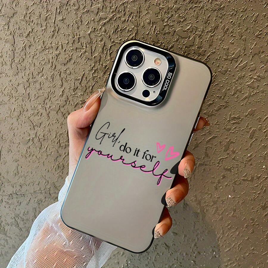 [Funda de Teléfono Plateada] Hermosa funda de teléfono con citas inspiradoras para 16, 11, 15, 14, 13 y 12 Pro Plus.El regalo perfecto de cumpleaños o Navidad para mujeres, adolescentes o hijas. - Negro - Ver 1