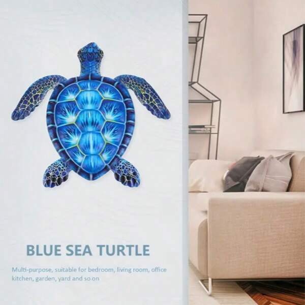 1 Pieza, Decoración de pared de tortuga acrílica, Escultura colgante de tortuga marina, Tema biológico, Adecuado para el hogar, dormitorio, baño, sala de estar, oficina, valla del jardín, acuario, decoración de pared de piscina marina, diseño 2D