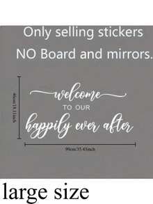 White Removable PVC Wall Sticker, Glass Decor Sticker, Welcome To Our Happoly Ever After Sticker For Wedding Decoration - White - View 10