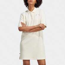 Adidas 女士休闲花卉刺绣短袖运动户外连衣裙 - 米色 - 查看 1