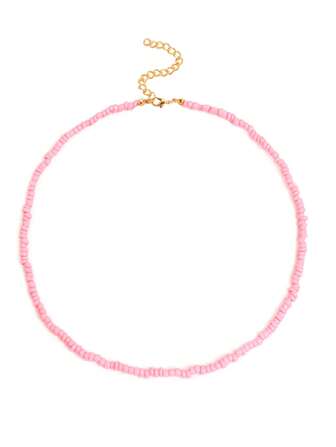 1 pieza Collar gargantilla minimalista bohemio de unicolor con perlas, adecuado para mujeres en fiestas y a diario