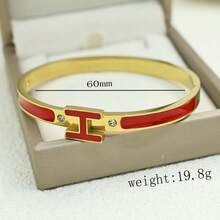 1 chiếc vòng tay hình chữ H mạ vàng 18K dành cho phụ nữ, vòng tay trang sức tinh tế, món quà tuyệt vời nhất cho ngày lễ - Chữ H - Xem 11
