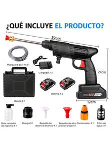 Portable Cordless Electric Pressure Washer Gun - US A Type Plug(110-127V) - View 2